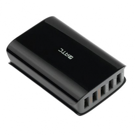 Adaptador de Red ATC con 5 Puertos USB 5A Negro