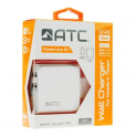 Adaptador de Red ATC con 2 Puertos USB 3.4A Blanco