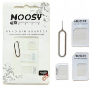 Adaptador de Tarjeta Nano Sim / Micro Sim / Sim Blanco