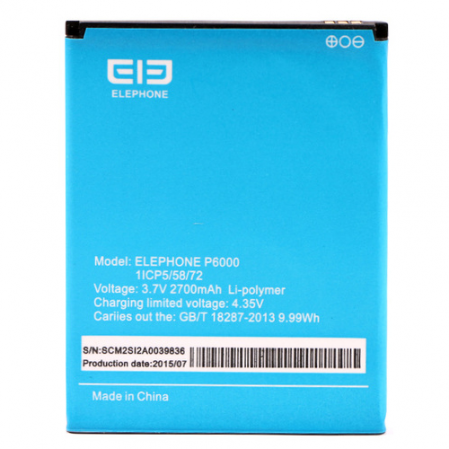 Bateria 3.7V 2700mAh Elephone P6000 SWAP
