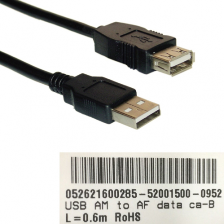 Cable Alargadera USB 0.6Mts AM to AF data ca-B