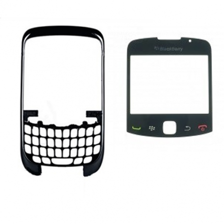 Carcasa  Frontal + Ventana Blackberry 9300 Plata/Negra