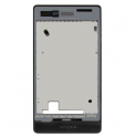 Carcasa Central + Marco Frontal Sony Xperia Miro ST23i Negra