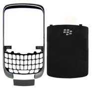 Carcasa Frontal + Tapa Bateria Blackberry 9300 Negra / Plata