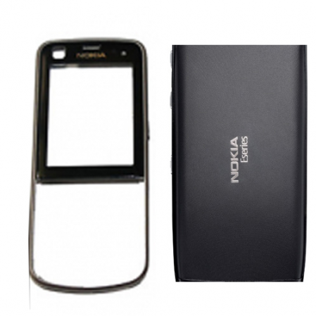 Carcasa Frontal+Trasera Nokia E55 Negro-Plata