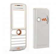 Cover Front+Back+Middle Cover Sonyericsson W200i White/Orange