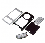 Carcasa Frontal y Trasera Nokia N95 Plata - Negra con Teclado Pl
