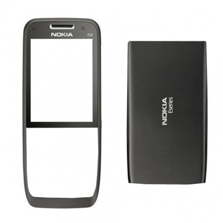 Carcasa Nokia E52 Frontal+Tapa Bateria Plata/Negra