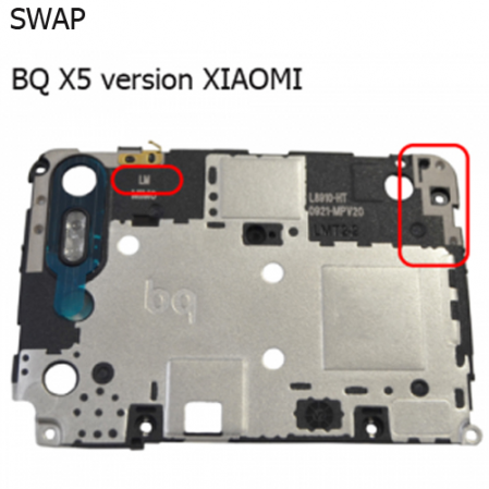 Carcasa Sup. Intermedia + Lente Camara Bq Aquaris X5 SWAP