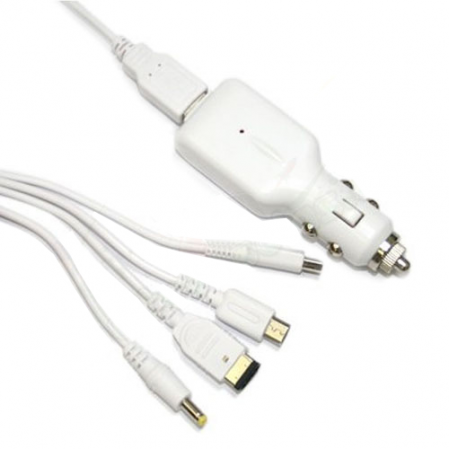 Cargador de Auto 5 en 1 para NDS, NDSi, NDS LITE, PSP... Blanco