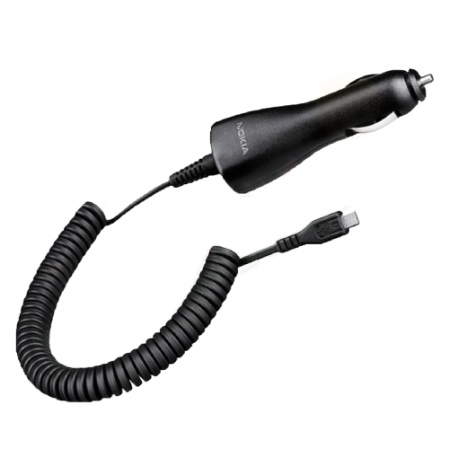 Cargador de Auto Micro USB Retractil Nokia DC-6 Negro