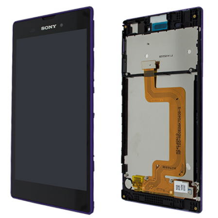 Display + Tactil + Carcasa Sup. Sony Xperia T3 D5102 Purple