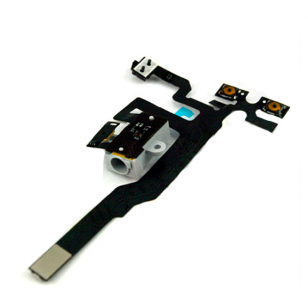 Flex Conector Audio Jack Blanco iPhone 4