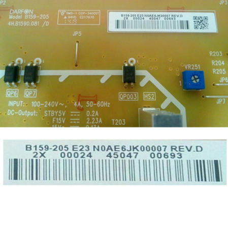 Fuente alimentación Panasonic N0AE6JK00007 B159-205 E23