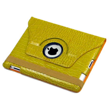 Funda de Cuero Cocodrilo Gira 360 iPad 2 / 3 / 4