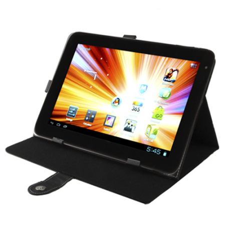 Funda de Cuero con Soporte para Tablet 8" Negro