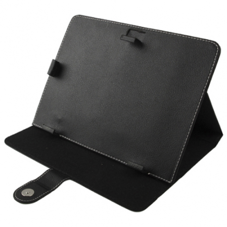 Funda de Cuero con Soporte para Tablet 8" Negro