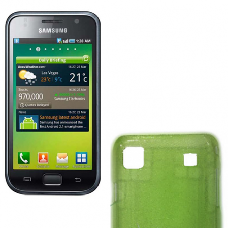 Funda plastica Efecto Lluvia Samsung i9000 Verde