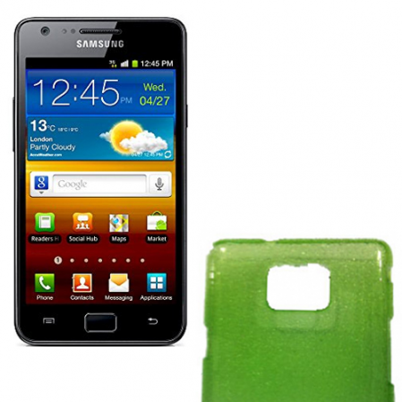 Funda plastica Efecto Lluvia Samsung i9100 Verde