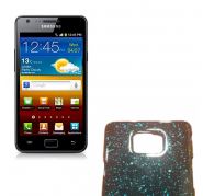Funda rigida Samsung I9100 Negra/Azul Efecto 3D