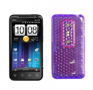 Funda Silicona Gel HTC EVO 3D/G17 Morado Semirrigida