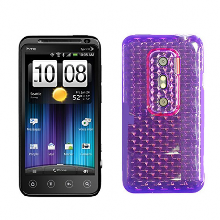 Funda Silicona Gel HTC EVO 3D/G17 Morado Semirrigida