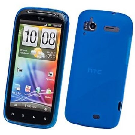 Funda Silicona Gel HTC G14 Sensation Celeste