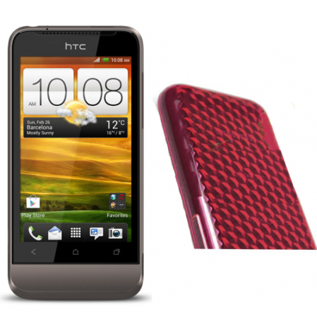 Funda Silicona Gel Htc One V Rosa