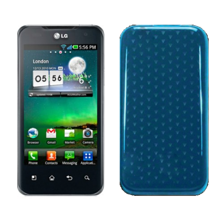 Funda Silicona Gel LG Optimus 2x/P990 celeste