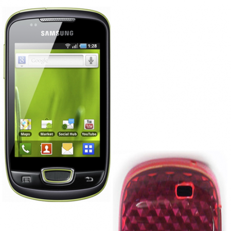 Funda Silicona Gel Samsung Galaxy Mini S5570 Rosa Claro