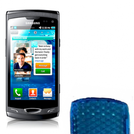 Funda Silicona Gel Samsung S8530 Azul Semirrigida