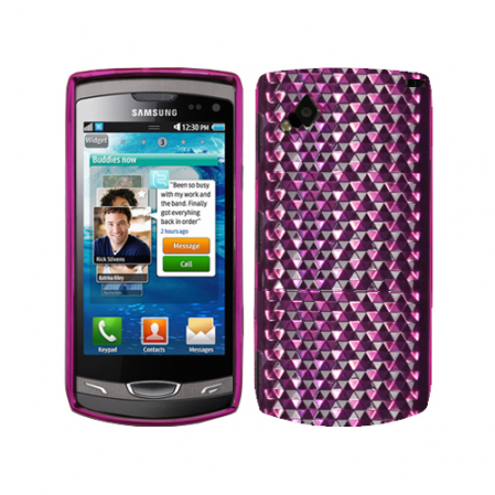 Funda Silicona Gel Samsung S8530 Morada Semirrigida
