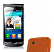 Funda Silicona Gel Samsung S8530 Naranja Semirrigida