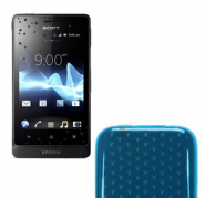 Funda Silicona Gel Sony Xperia Go ST27i Celeste