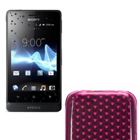 Funda Silicona Gel Sony Xperia Go ST27i Rosa Fucsia