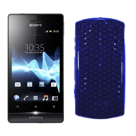Funda Silicona Gel Sony Xperia Miro ST23i Azul