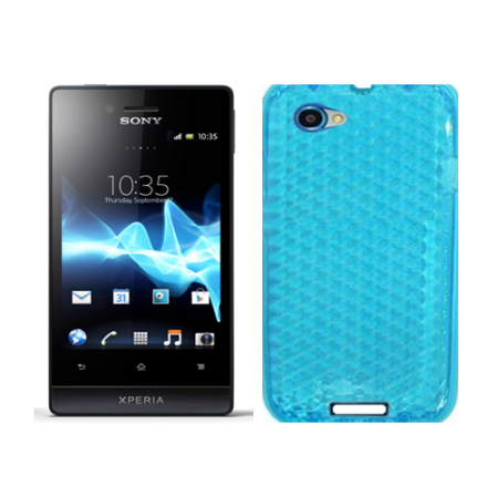 Funda Silicona Gel Sony Xperia Miro ST23i Celeste