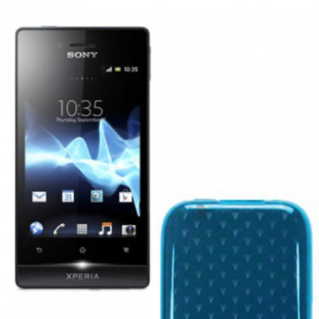 Funda Silicona Gel Sony Xperia T LT30P Celeste