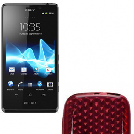 Funda Silicona Gel Sony Xperia T LT30P Rojo