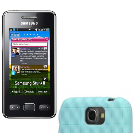 Funda Silicona Gel Water Cube Samsung N7100 Celeste