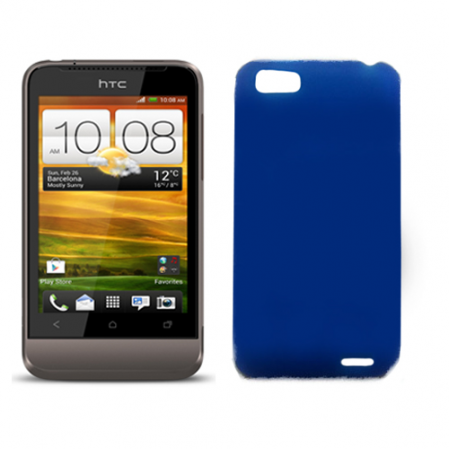 Funda Silicona Lisa Htc One V Azul