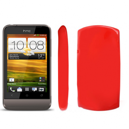 Funda Silicona Lisa Htc One V (G24) Rojo