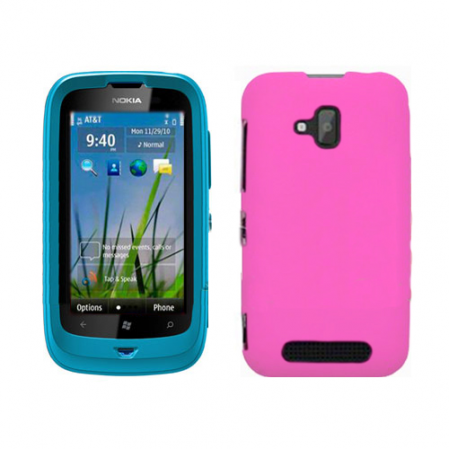 Funda Silicona Lisa Nokia Lumia 610 Rosa