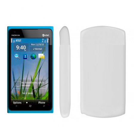 Funda Silicona Lisa Nokia Lumia 900 Blanco