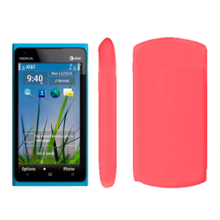 Funda Silicona Lisa Nokia Lumia 900 Rojo