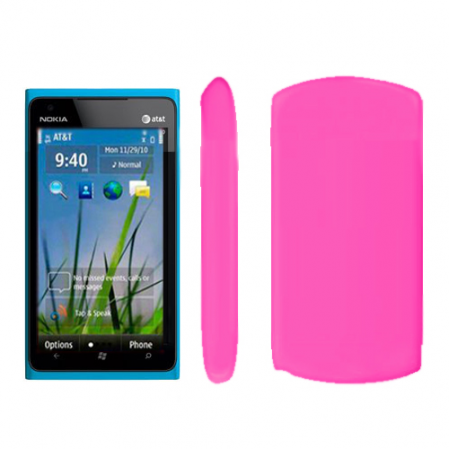 Funda Silicona Lisa Nokia Lumia 900 Rosa