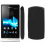 Funda Silicona Lisa Sony Xperia Sola (MT27i) Negro