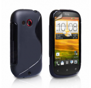 Funda Silicona Modelo S HTC Desire C Negra Transp.