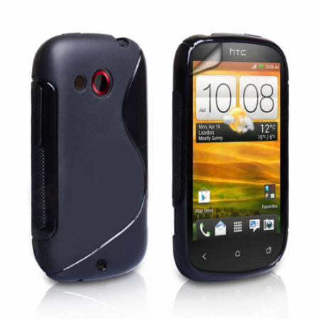 Funda Silicona Modelo S HTC Desire C Negra Transp.