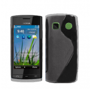 Funda Silicona Modelo S Nokia 500 Negro Transparente